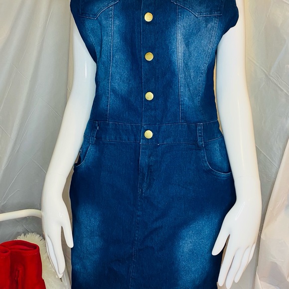 Short sleeve denim dress - Picture 3 of 3